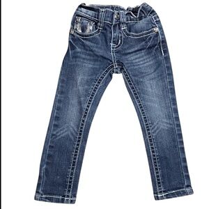 True Religion World Tour Girls Joey Super T Sequin Detailed 5 Pocket Jeans sz 2